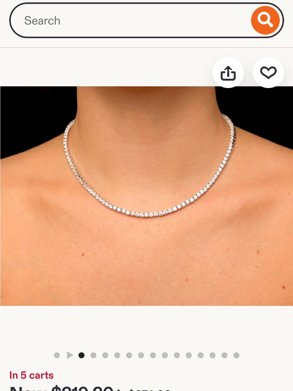 Sterling Silver Tennis Necklace - 3mm, 14.5 inches